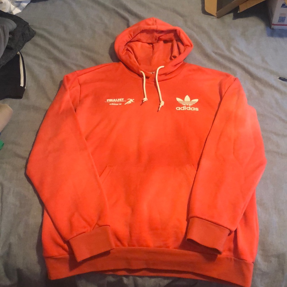 Oversized Adidas Finalist Hoodie (Salmon Pink-ish)